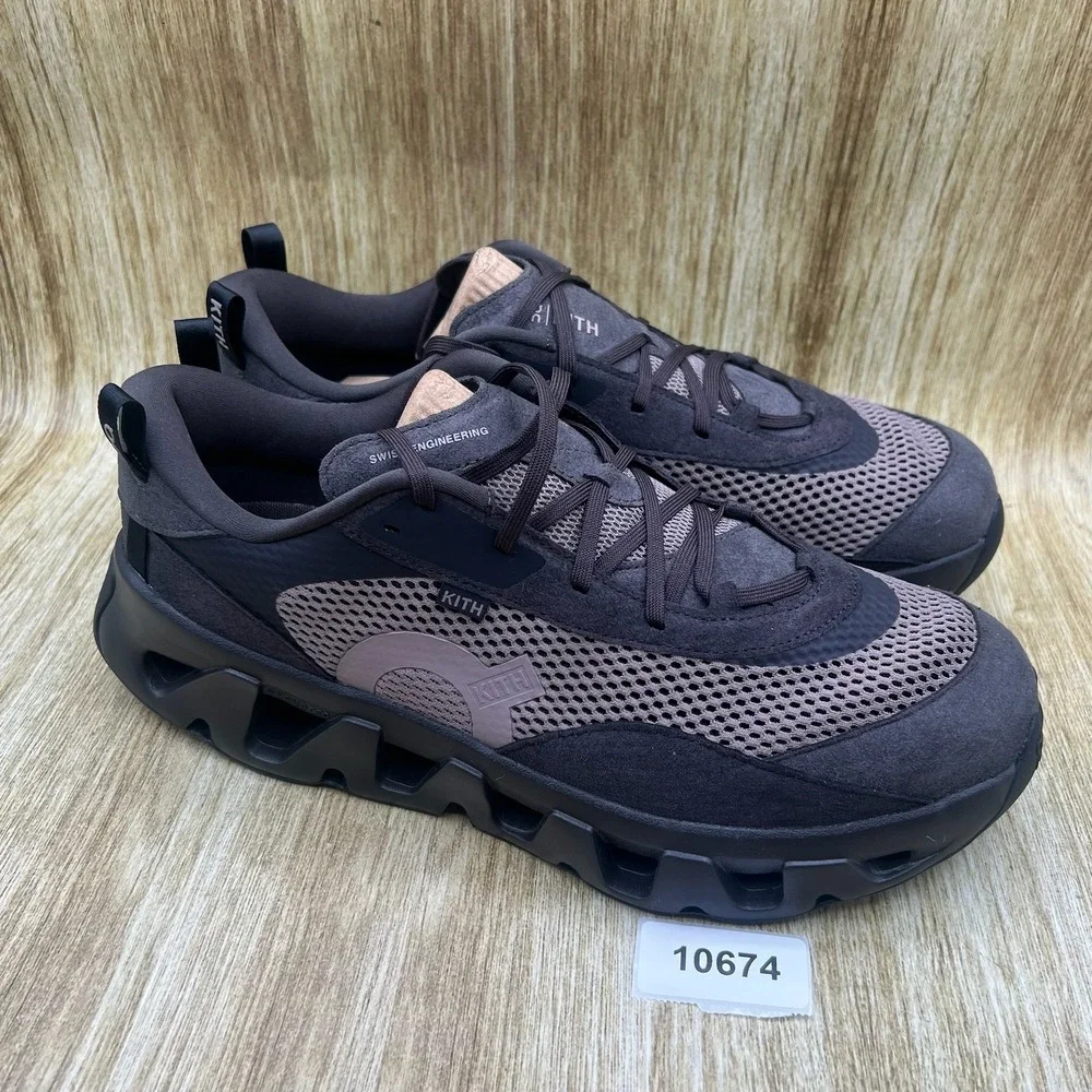 Kith x On Cloud K-Tech 2 Running Shoes Men's Size 12 Brown Suede Mesh Sneakers
